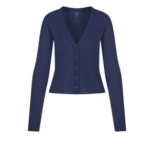 Skims Cashmere, featherweight cardigan, Indigo